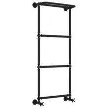 Полотенцесушитель водяной Сунержа Ренессанс 1386 31-0281-1250, высота 120 см, ширина 50 см, нижнее подключение 50 см, с полкой, цвет матовый черный