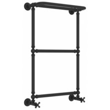 Полотенцесушитель водяной Сунержа Ренессанс 1386 15-0281-8650, высота 86 см, ширина 50 см, нижнее подключение 50 см, с полкой, цвет тёмный титан муар