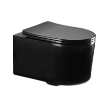 Унитаз подвесной Aquatek Мия, безободковый, сиденье микролифт, черный матовый, AQ2004-MB