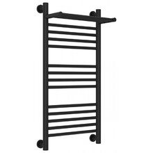 Полотенцесушитель водяной Сунержа Богема+ 31-0223-8040, высота 80 см, ширина 40 см, универсальное подключение, с полкой, цвет матовый черный