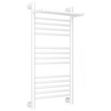 Полотенцесушитель водяной Сунержа Богема+ 12-0223-8040, высота 80 см, ширина 40 см, универсальное подключение, с полкой, цвет белый