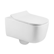 Унитаз подвесной Aquatek Лугано AQ2002-00, безободковый, сиденье микролифт, белый