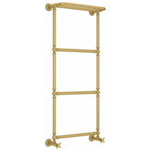 Полотенцесушитель водяной Сунержа Ренессанс 1386, ширина 50 см высота 125 см, нижнее подключение 50 см, с полкой, цвет матовое золото, 032-0281-1250