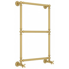 Полотенцесушитель водяной Сунержа Ренессанс 1304, высота 86 см, ширина 50 см, нижнее подключение 50 см, цвет матовое золото, 032-0280-8650