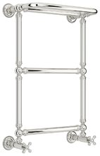 Полотенцесушитель водяной Сунержа Ренессанс 1386, ширина 40 см высота 65 см, с полкой, нижнее подключение, хром, 00-0281-6640