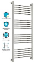 Полотенцесушитель водяной Сунержа Флюид+ 120 x 50 см, 00-0222-1250, хром