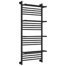 Полотенцесушитель водяной Сунержа Богема+ 31-0224-1250, высота 120 см, ширина 50 см, универсальное подключение, с 4 полками, цвет матовый черный