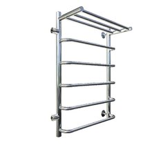 Полотенцесушитель водяной Тругор Идеал ПМ серия 1 П, Идеал1/ПМ508050Плев, ширина 50 см, высота 80 см, подключение боковое левое 50 см, с полкой, хром