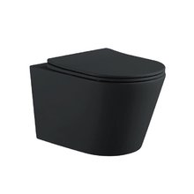Подвесной безободковый унитаз Aquatek Вега AQ1905-MB, крышка микролифт, тонкая, черный матовый