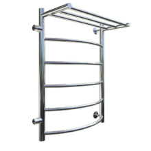 Полотенцесушитель Тругор Приоритет ПМ 1 П 50*80*40 (ЛЦ2) ЛЕВЫЙ, ширина 80 см, высота 50 см, боковое подключение 40 см, с полкой, хром