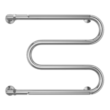 Полотенцесушитель водяной Terminus М-образный 4620768880391, ширина 50 см, высота 63 см, боковое подключение 60 см, 1 дюйм, с полкой, цвет нержавеющая сталь