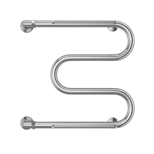 Полотенцесушитель водяной Terminus М-образный 4620768880339, ширина 50 см, высота 53 см, боковое подключение 50 см, 1 дюйм, с полкой, цвет нержавеющая сталь