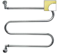 Полотенцесушитель водяной Margaroli Vento 400WG, высота 58.5 см, ширина 60 см, белый/золото