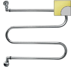 Полотенцесушитель водяной Margaroli Vento 400CG, высота 58.5 см, ширина 60 см, хром/золото