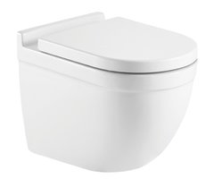 Подвесной безободковый унитаз Azario Fora AZ-0017E-R, крышка микролифт, белый