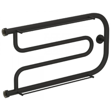 Полотенцесушитель водяной Сунержа Гусли+ 15-4010-3265, высота 32 см, ширина 65 см, боковое подключение 32 см, с 2 полками, цвет тёмный титан муар