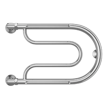 Полотенцесушитель водяной Terminus Фокстрот, 4620768881015, ширина 50 см, высота 35 см, боковое подключение 32 см, 1 дюйм, с полкой, цвет нержавеющая сталь