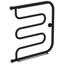 Полотенцесушитель водяной Сунержа Лира+ 31-4012-6060, высота 60 см, ширина 60 см, боковое подключение 60 см, с 2 полками, цвет матовый черный