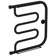 Полотенцесушитель водяной Сунержа Лира+ 31-4012-5050, высота 50 см, ширина 50 см, боковое подключение 50 см, с 2 полками, цвет матовый черный