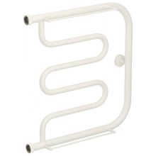 Полотенцесушитель водяной Сунержа Лира+ 30-4012-5050, высота 50 см, ширина 50 см, боковое подключение 50 см, с 2 полками, цвет матовый белый