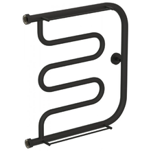 Полотенцесушитель водяной Сунержа Лира+ 15-4012-5050, высота 50 см, ширина 50 см, боковое подключение 50 см, с 2 полками, цвет тёмный титан муар