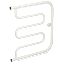 Полотенцесушитель водяной Сунержа Лира+ 12-4012-6060, высота 60 см, ширина 60 см, боковое подключение 60 см, с 2 полками, цвет белый