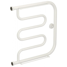 Полотенцесушитель водяной Сунержа Лира+ 12-4012-5050, высота 50 см, ширина 50 см, боковое подключение 50 см, с 2 полками, цвет белый