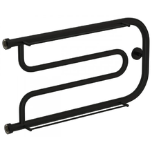 Полотенцесушитель водяной Сунержа Гусли+ 31-4010-3265, высота 32 см, ширина 65 см, боковое подключение 32 см, с 2 полками, цвет матовый черный