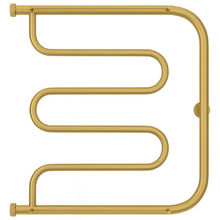 Полотенцесушитель водяной Сунержа Лира+, высота 60 см, ширина 60 см, боковое подключение 60 см, с 2 полками, цвет матовое золото, 032-4012-6060