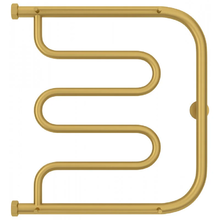 Полотенцесушитель водяной Сунержа Лира+, высота 50 см, ширина 50 см, боковое подключение 50 см, с 2 полками, цвет матовое золото, 032-4012-5050