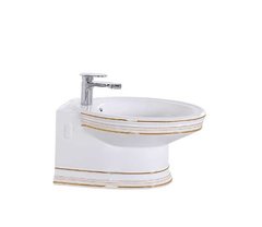 Биде CeramaLux Lux Classic 4289 37.5 х 53.5 х 33.5 см напольное, белый, золото