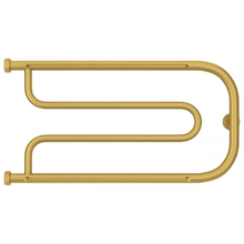 Полотенцесушитель водяной Сунержа Гусли+, высота 32 см, ширина 65 см, боковое подключение 32 см, с 2 полками, цвет матовое золото, 032-4010-3265