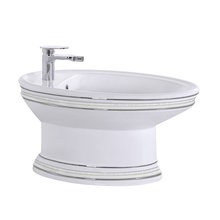 Биде CeramaLux Lux Classic 1410 37.5 x 64.5 x 39 см напольное, белый, хром