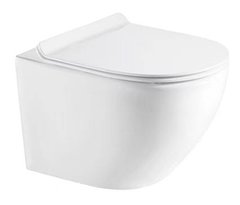 Подвесной безободковый унитаз Azario Gloria AZ-2003, крышка микролифт, белый