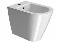 Биде GSI Kube X 9462111 напольное, с отверстием под смеситель, белый глянцевый