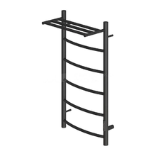 Полотенцесушитель электрический Point Афина с полкой, П5, ширина 40 см, высота 80 см, диммер справа, черный, PN04848PB