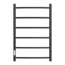 Полотенцесушитель электрический Point Афина, П6, ширина 50 см, высота 80 см, диммер слева/справа, черный, PN04758B/PN04858B