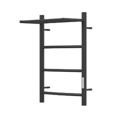 Полотенцесушитель электрический Point Афина с полкой, П3, ширина 40 см, высота 60 см, диммер справа, черный, PN04846PB