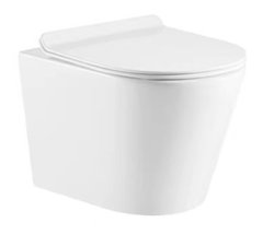 Подвесной безободковый унитаз Azario Vento AZ-2001, крышка микролифт, белый