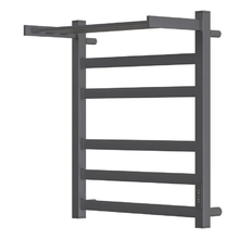 Полотенцесушитель электрический Point Меркурий PN83856PGR, ширина 50 см, высота 60 см, диммер справа, с полкой, цвет графит премиум