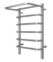 Полотенцесушитель электрический Terminus Полка П6 400х650 электро, 4670078531421, ширина 40 см, высота 65 см, диммер справа, с полкой, цвет нержавеющая сталь
