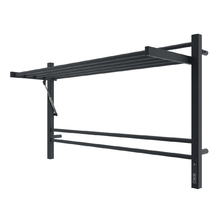 Полотенцесушитель электрический Terminus Горизонт П8 1000х600 электро КС, 4670078543325, ширина 100 см, высота 60 см, диммер справа, с полкой, черный муар