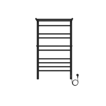 Полотенцесушитель электрический Aquatek Альфа П10, 50/90, с полкой, ширина 50 см, высота 90 см, диммер справа, черный муар, AQ EL RRP1090BL