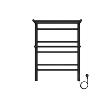 Полотенцесушитель электрический Aquatek Альфа П7, 50/70, с полкой, ширина 50 см, высота 70 см, диммер справа, черный муар, AQ EL RRP0770BL