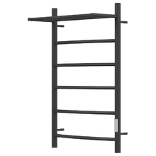 Полотенцесушитель электрический Point Афина с полкой, П5, ширина 50 см, высота 80 см, диммер справа, черный, PN04858PB