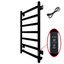 Полотенцесушитель электрический Тругор Пэк сп серия 20 кв, Пэксп20кв/8050черныйВГП, ширина 50 см, высота 80 см, диммер справа, черный