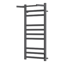 Полотенцесушитель электрический Point Меркурий PN83850PGR, ширина 50 см, высота 100 см, диммер справа, с полкой, цвет графит премиум