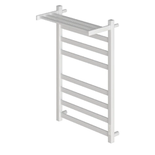 Полотенцесушитель электрический Point Меркурий PN83858PW, ширина 50 см, высота 80 см, диммер справа, с полкой, цвет белый