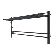 Полотенцесушитель электрический Terminus Горизонт П8 1200х600 электро КС, 4670078543349, ширина 120 см, высота 60 см, диммер справа, с полкой, черный муар