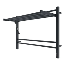 Полотенцесушитель электрический Terminus Горизонт П8 800х600 электро КС, 4670078543608, ширина 80 см, высота 60 см, диммер справа, с полкой, черный муар